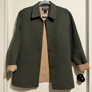 Lands' End Vintage Olive Green Wool/Cashmere blend Jacket